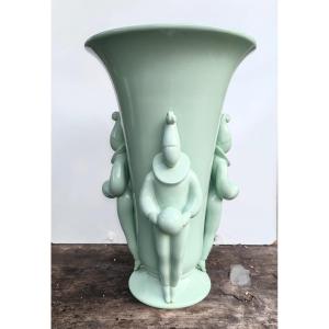 Grand vase « celadon » signé Jean Boggio et édité par Les Héritiers XX ème