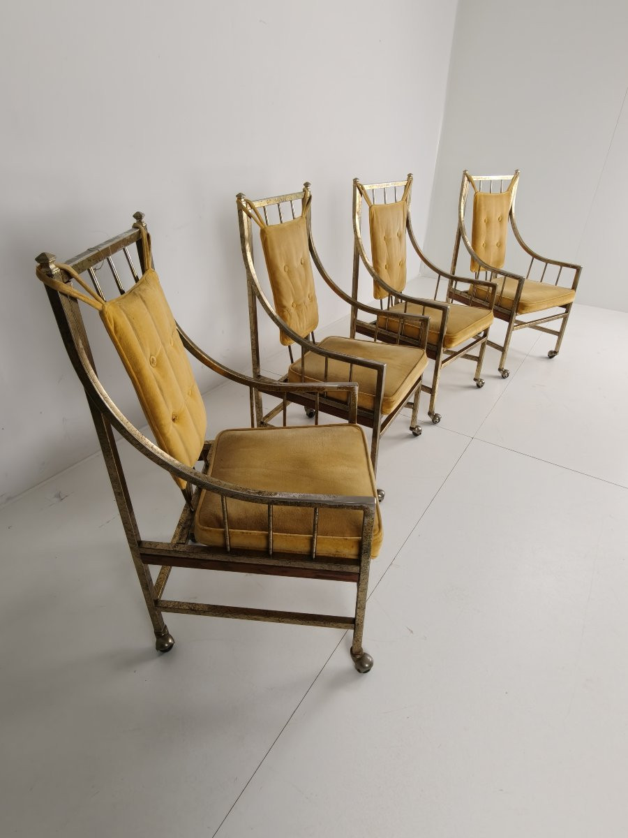Ensemble de chaises de salle à manger et de salon de style Mid-Century – Dorées, fabriquées ent-photo-1