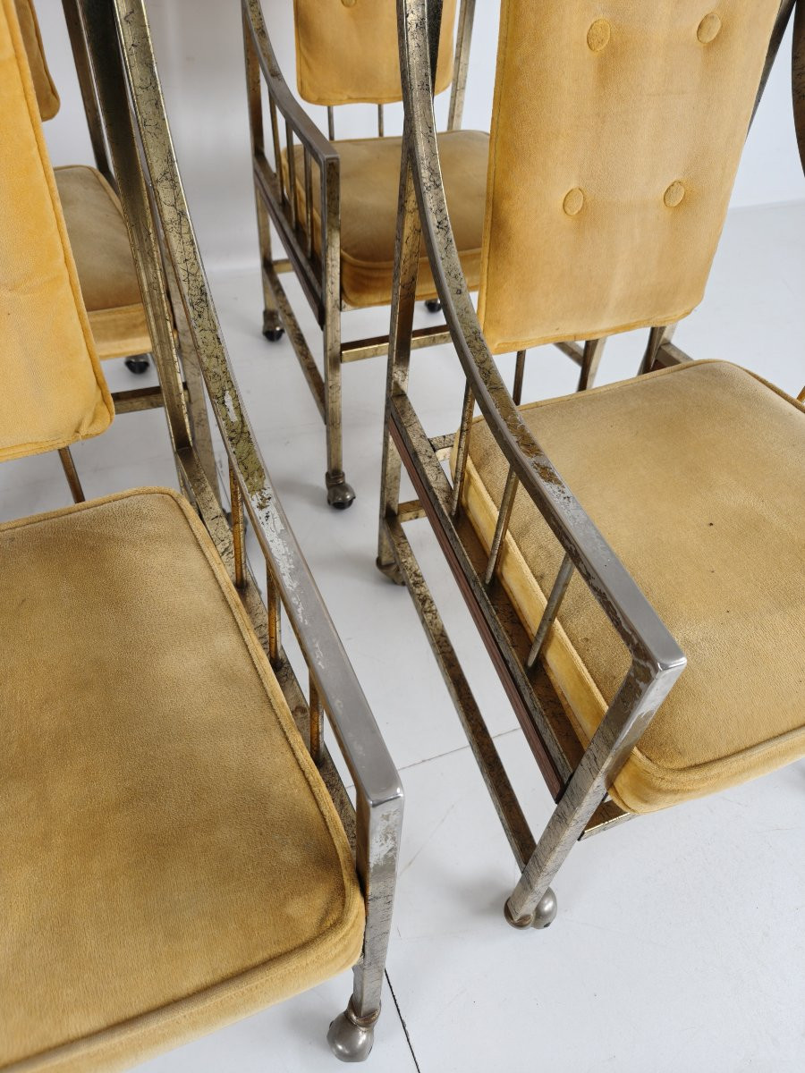 Ensemble de chaises de salle à manger et de salon de style Mid-Century – Dorées, fabriquées ent-photo-2