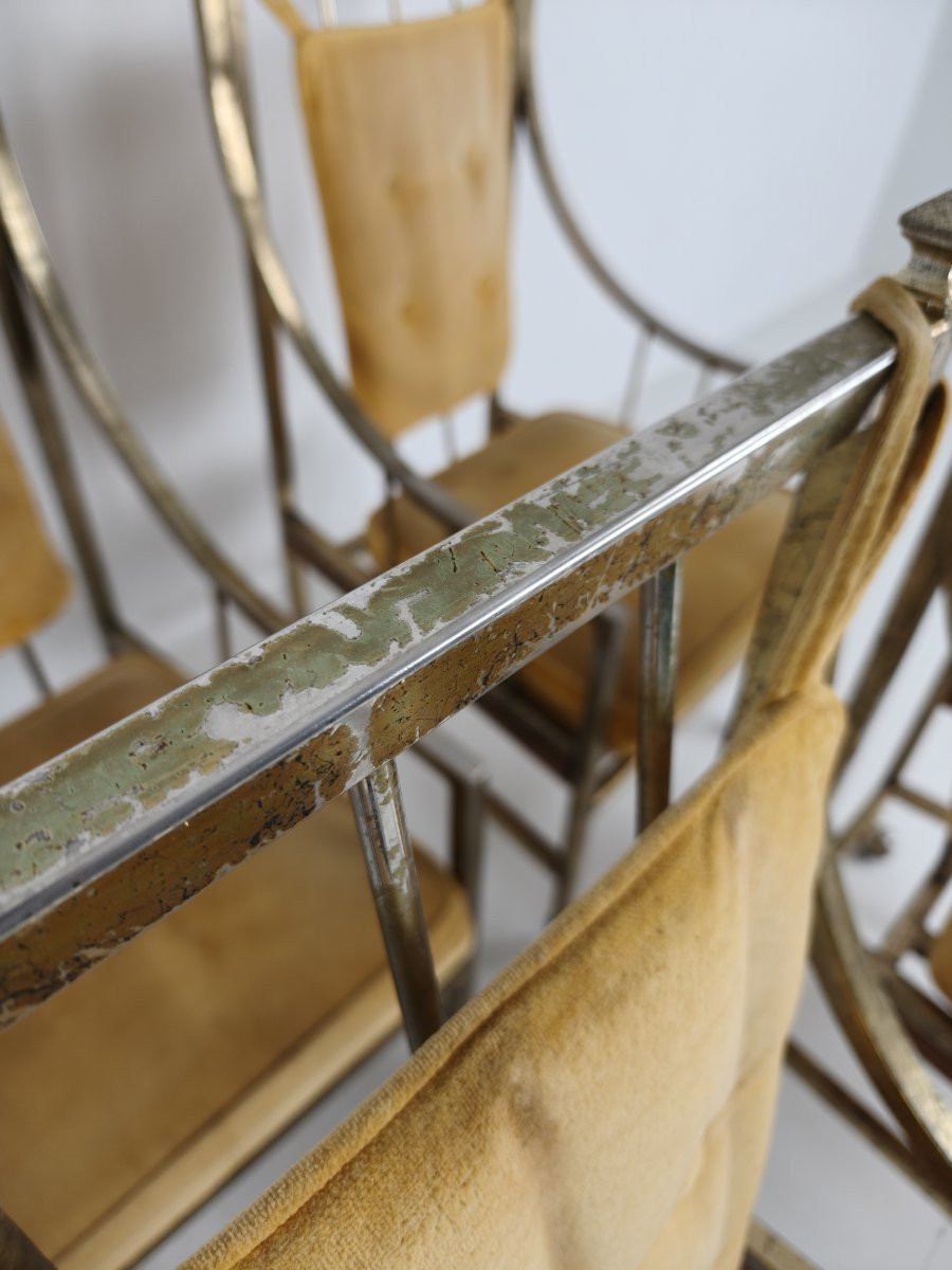 Ensemble de chaises de salle à manger et de salon de style Mid-Century – Dorées, fabriquées ent-photo-3