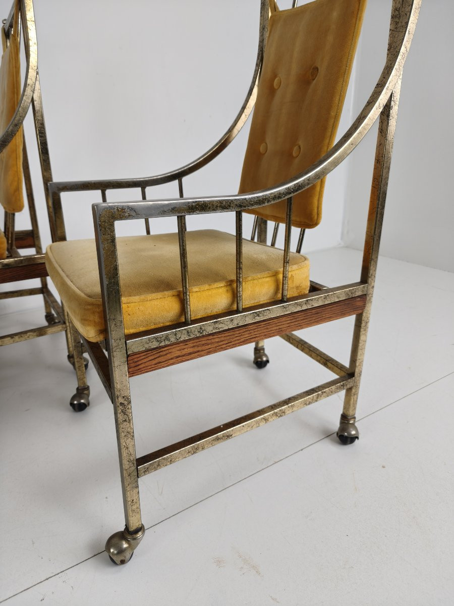Ensemble de chaises de salle à manger et de salon de style Mid-Century – Dorées, fabriquées ent-photo-6