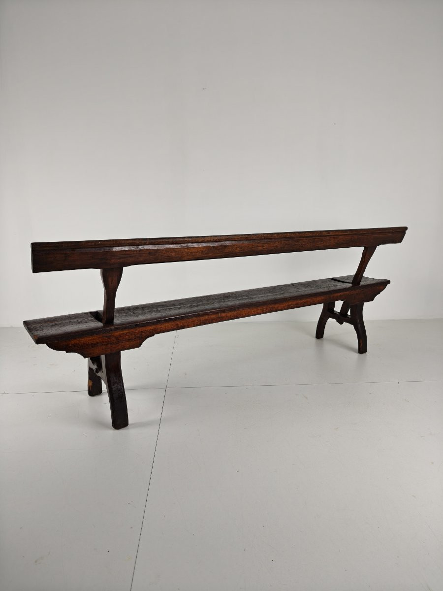 (2) Victorian Pine Pitch Railroad Bench - Halstead's Makers, Todmorden-photo-2