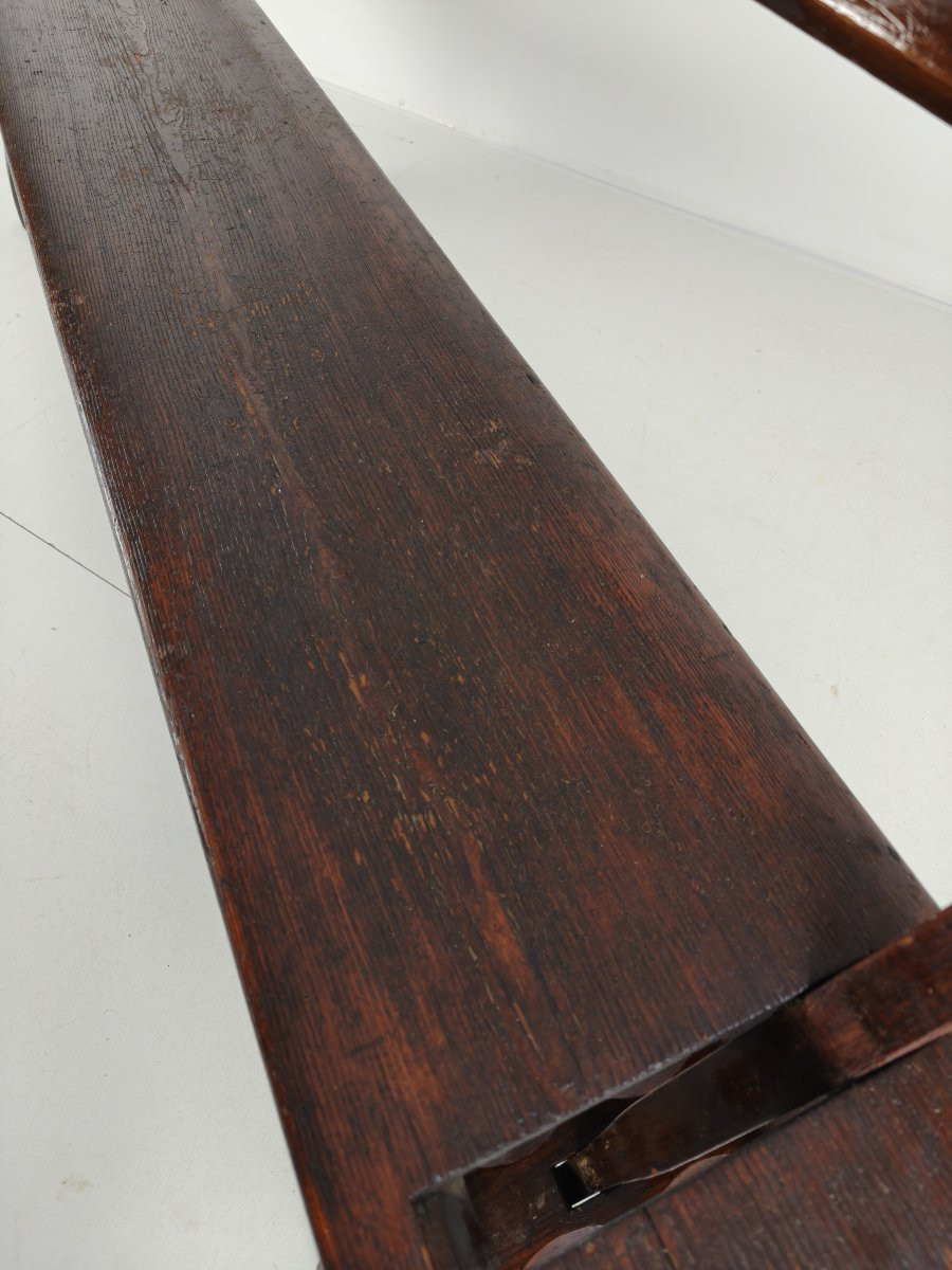 (2) Victorian Pine Pitch Railroad Bench - Halstead's Makers, Todmorden-photo-1