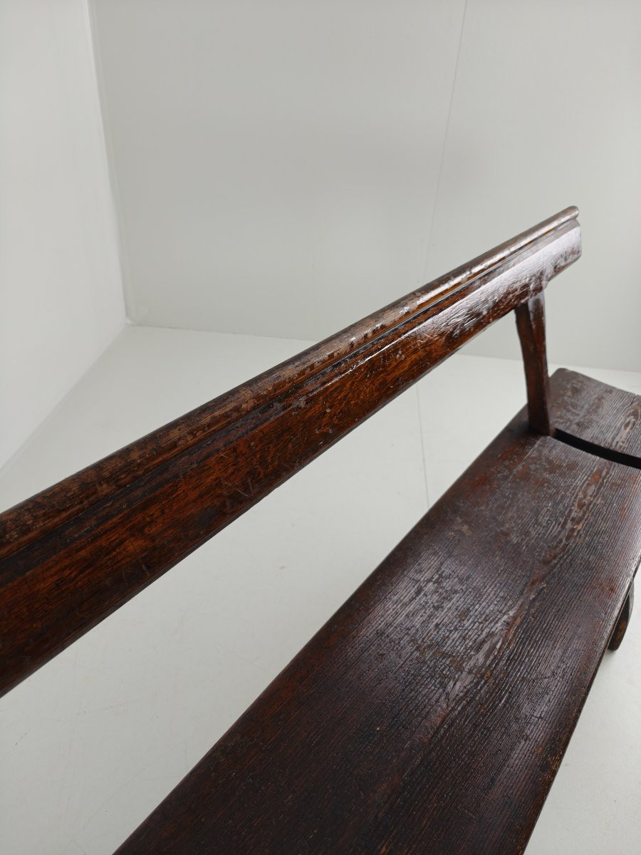 (2) Victorian Pine Pitch Railroad Bench - Halstead's Makers, Todmorden-photo-2