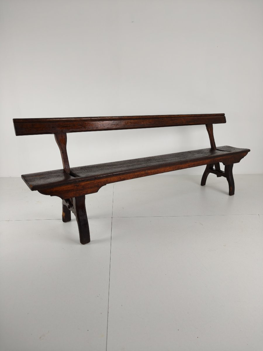 (2) Victorian Pine Pitch Railroad Bench - Halstead's Makers, Todmorden-photo-3