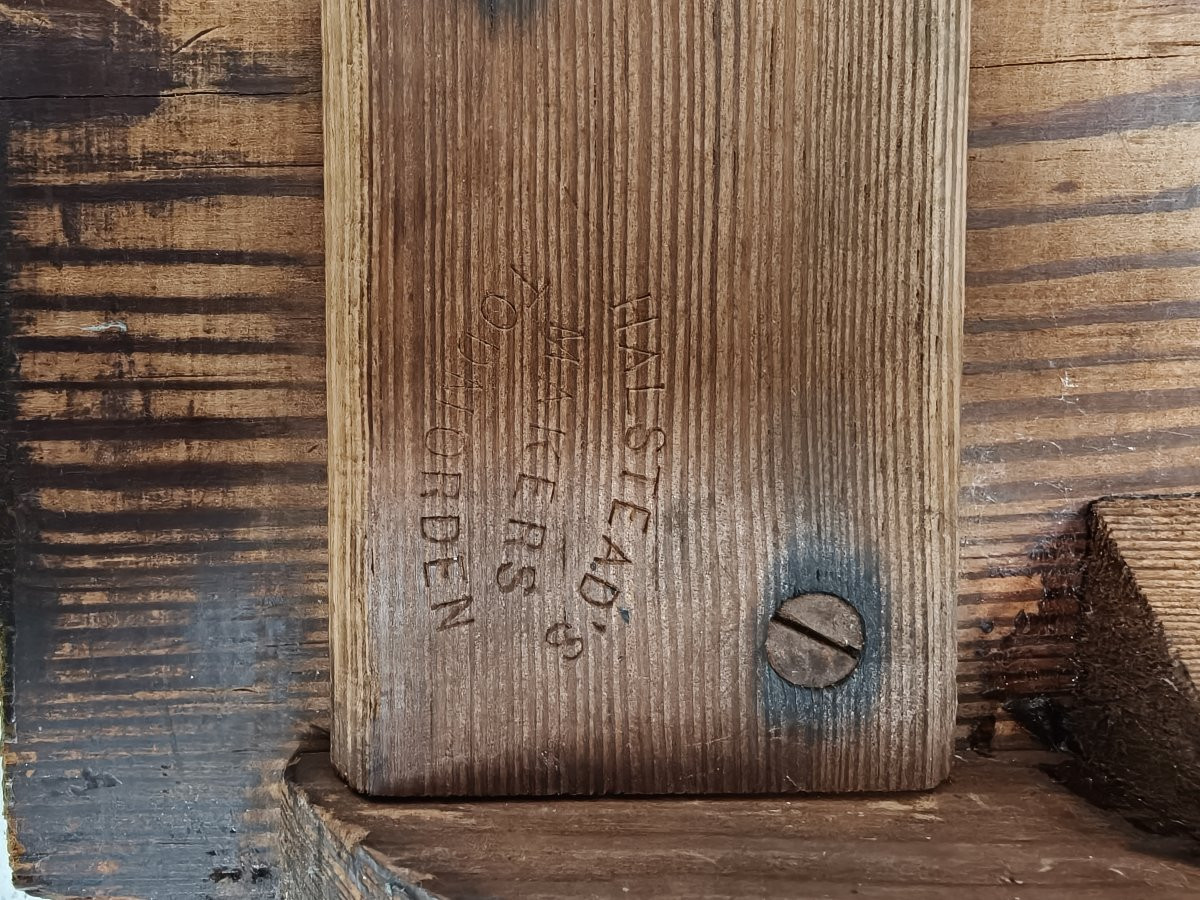 (2) Victorian Pine Pitch Railroad Bench - Halstead's Makers, Todmorden-photo-7