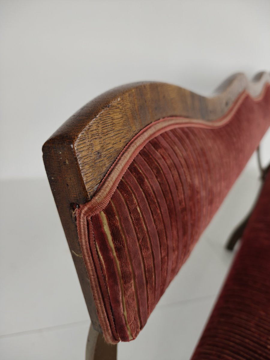 Banc de salle à manger/hall en chêne du début du XXe siècle-photo-2