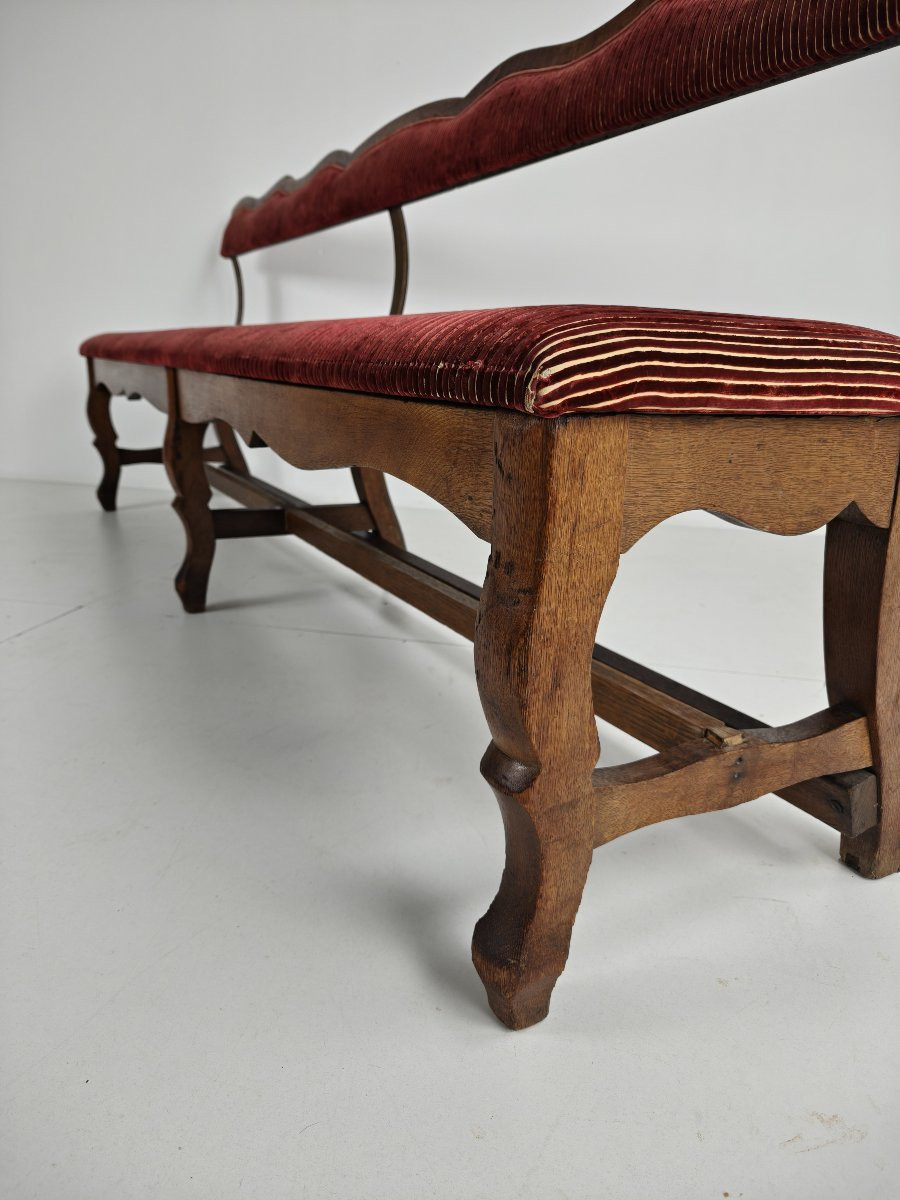 Banc de salle à manger/hall en chêne du début du XXe siècle-photo-3