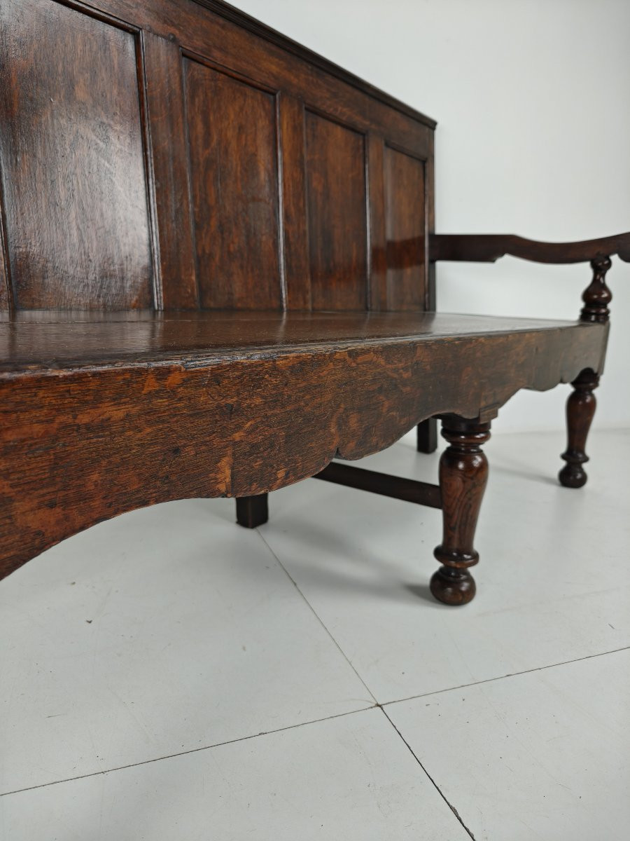 Georgian-style Oak Bench, 18th Century - Dated Circa 1790-photo-2