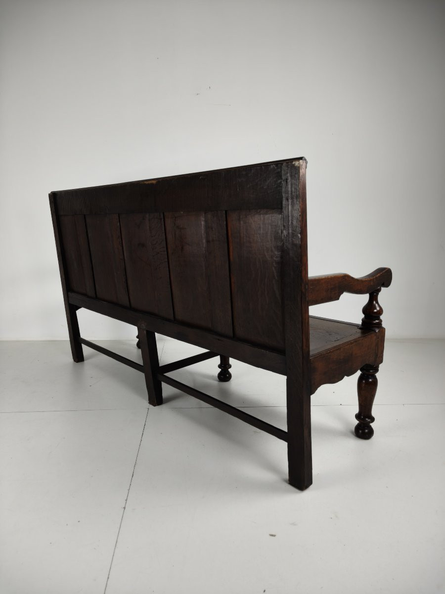 Georgian-style Oak Bench, 18th Century - Dated Circa 1790-photo-3