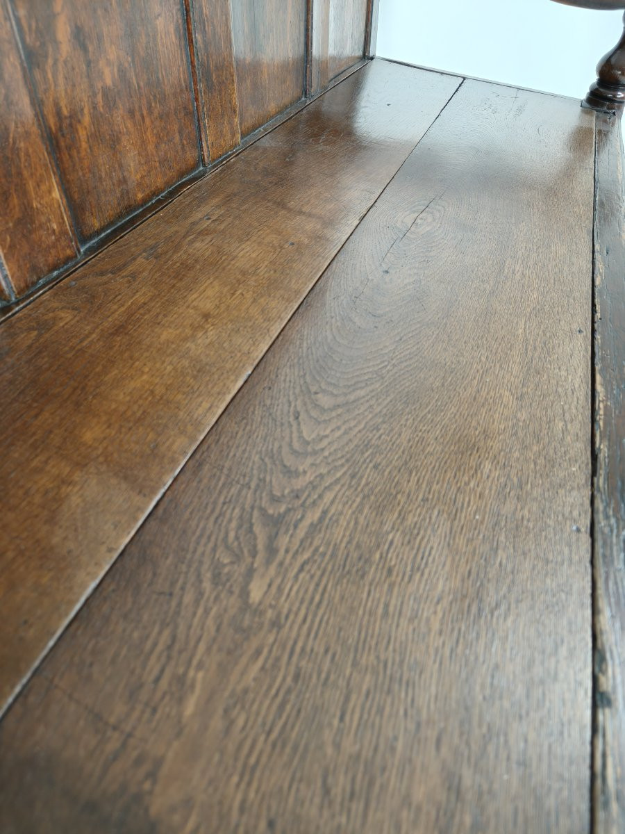 Georgian-style Oak Bench, 18th Century - Dated Circa 1790-photo-4