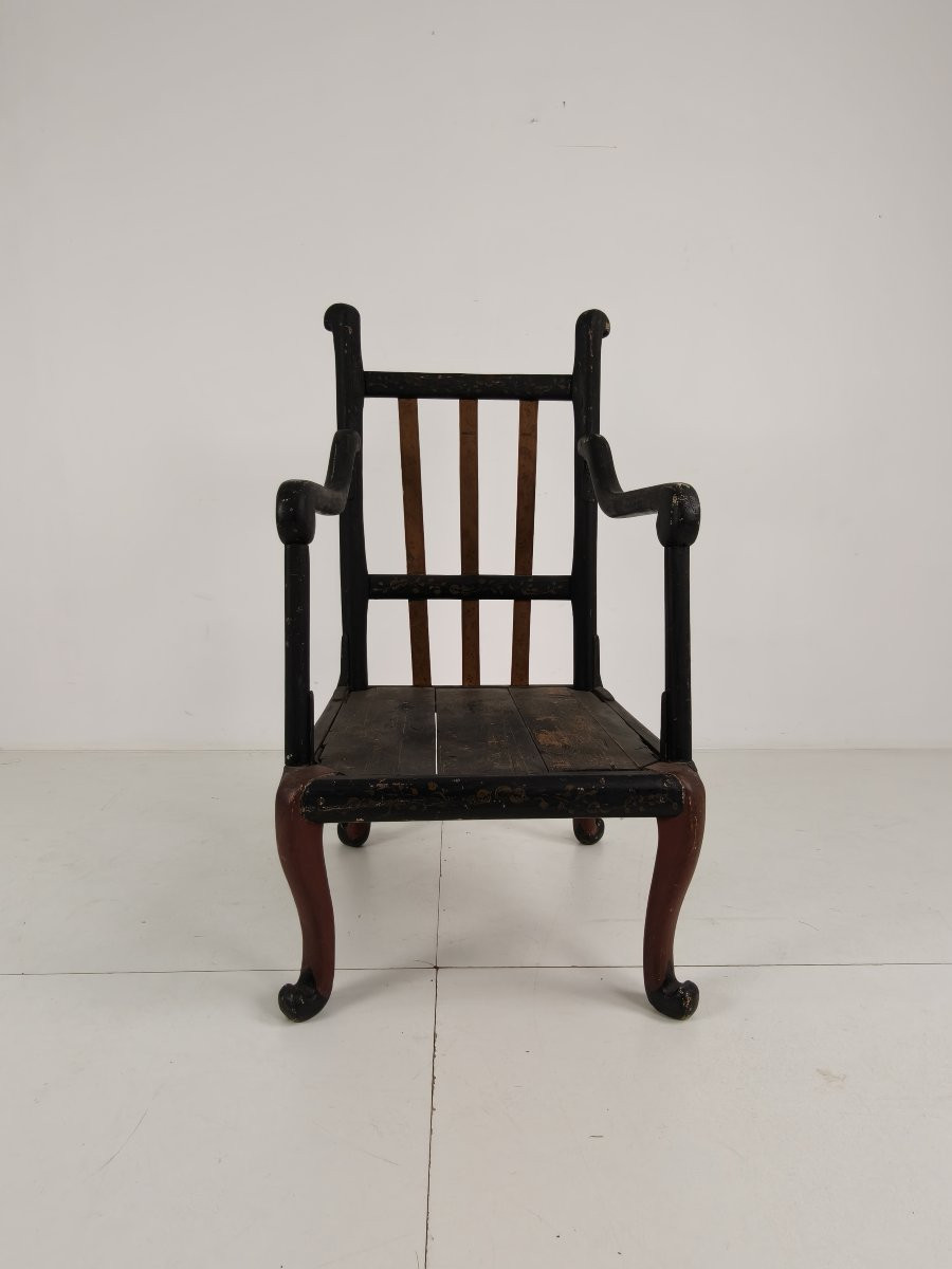 Fauteuil anglais de style chinoiserie, vers 1900-photo-3