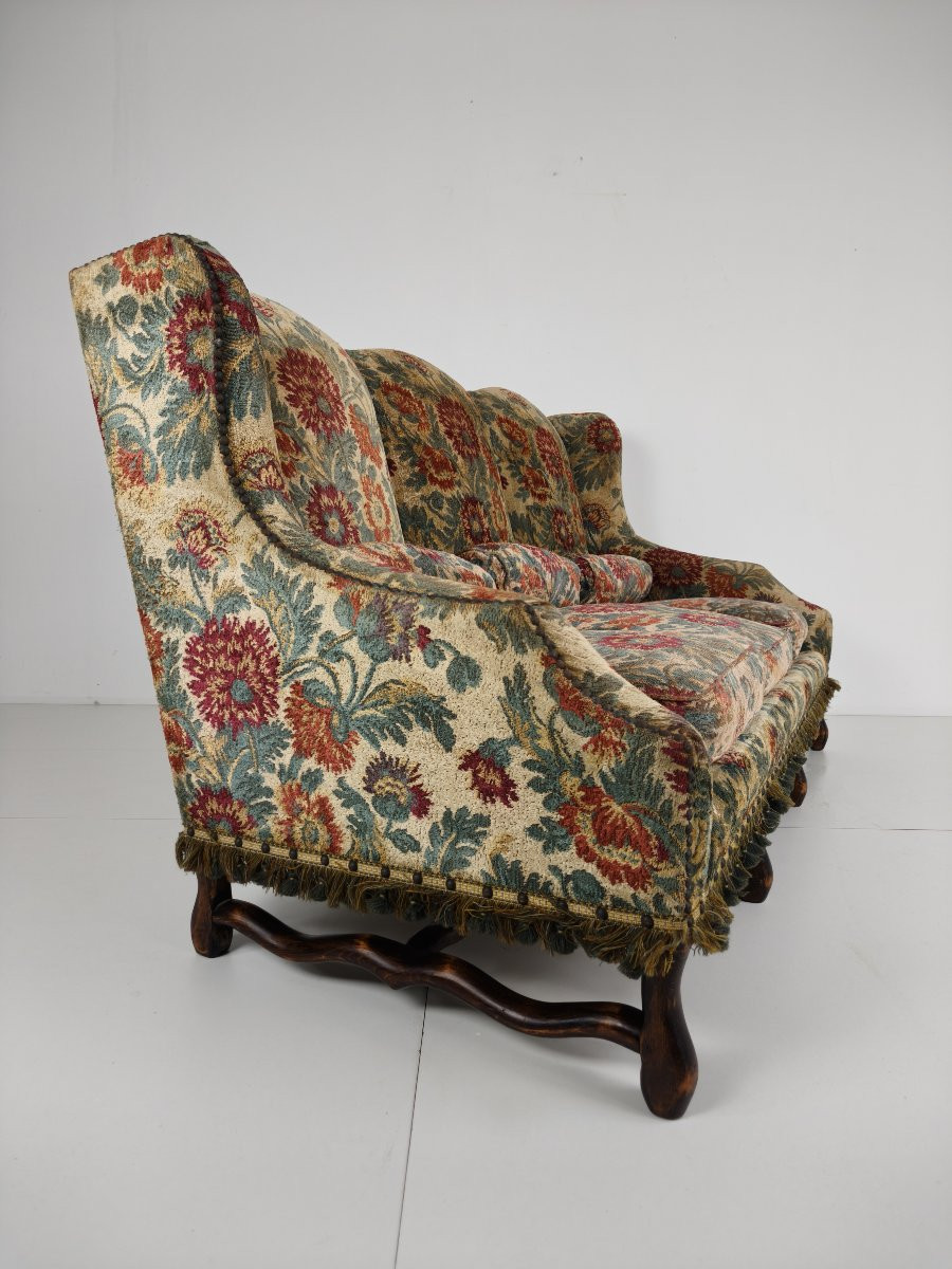 Os De Mouton Sofa In Tapestry – Country House Style, 19th Century (ca. 1820)-photo-2