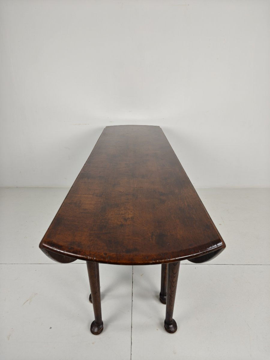 Antique English Folding Dining Table - Victorian Style - 8 Legs - Oval Shape-photo-2