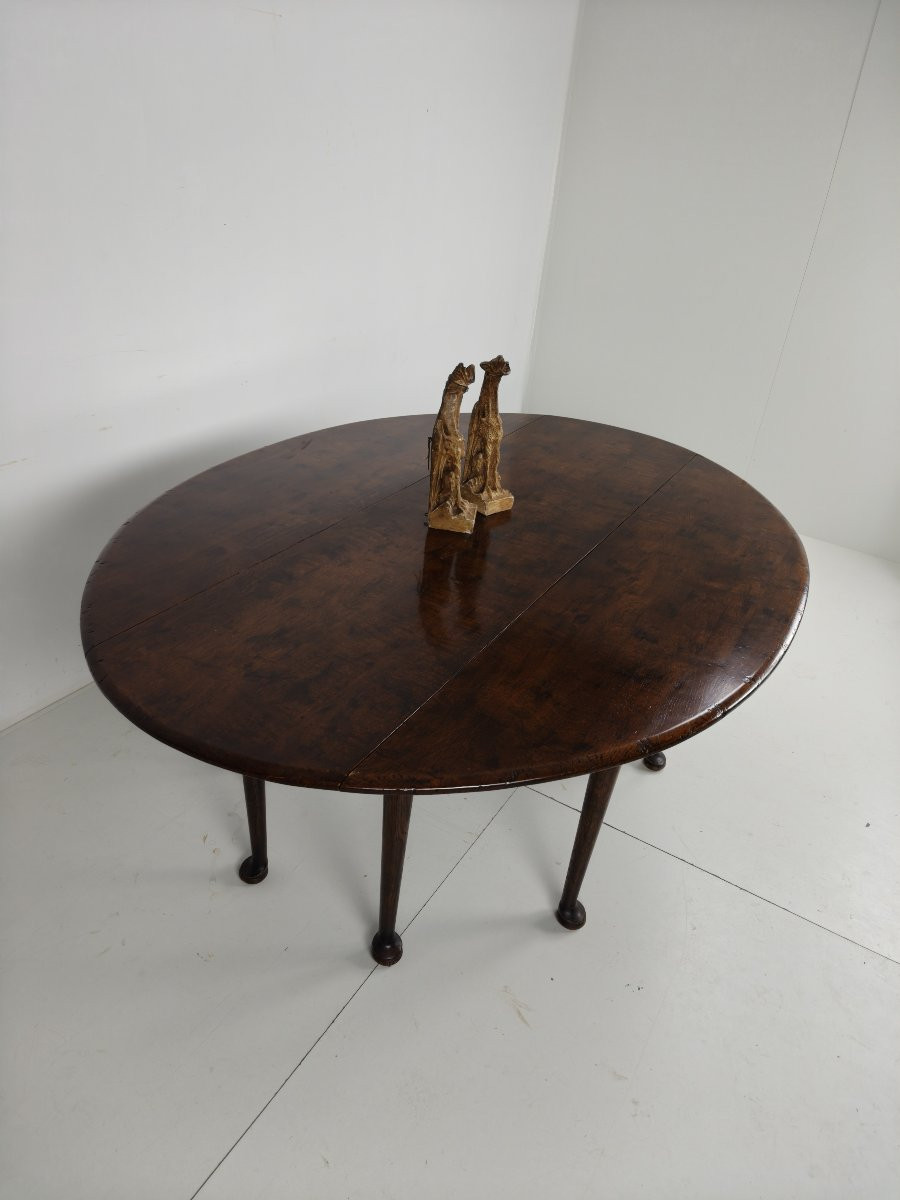 Antique English Folding Dining Table - Victorian Style - 8 Legs - Oval Shape-photo-5