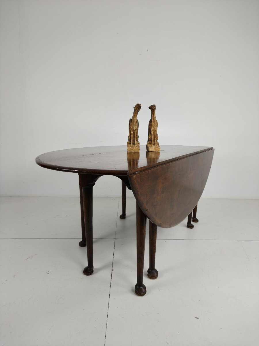 Antique English Folding Dining Table - Victorian Style - 8 Legs - Oval Shape-photo-7