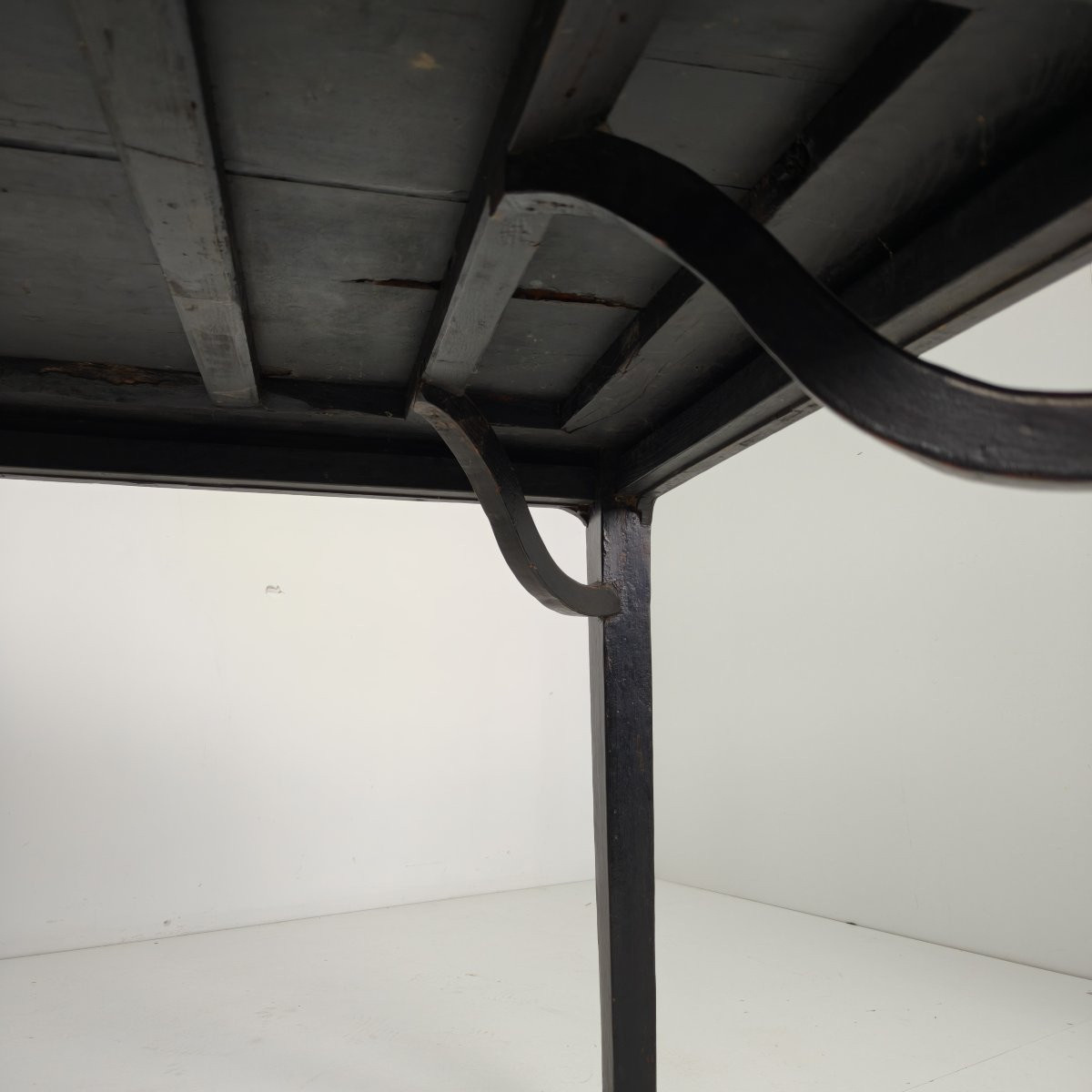 Black Qing Chinese Dining Table (230 Cm) - Mid To Late 18th Century - Chinese Lacquer-photo-2