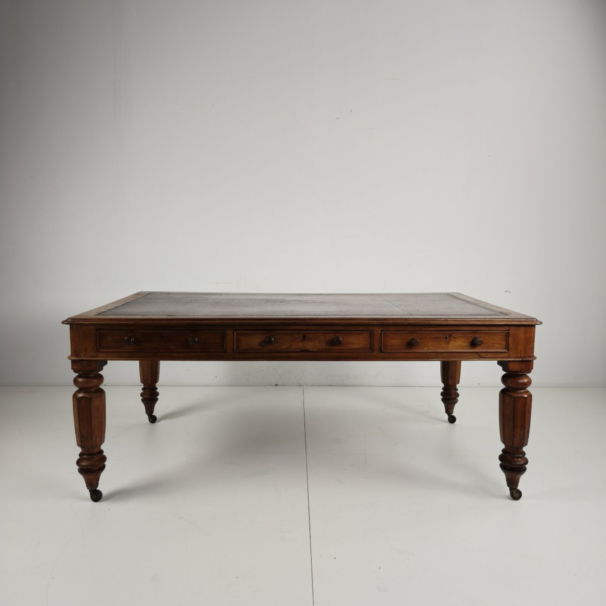 Bureau/table d'écriture double face anglais du XIXe siècle par S. & H.; Jewell, A.-photo-2