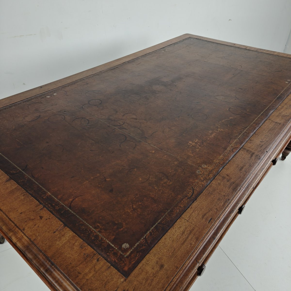 Bureau/table d'écriture double face anglais du XIXe siècle par S. & H.; Jewell, A.-photo-3