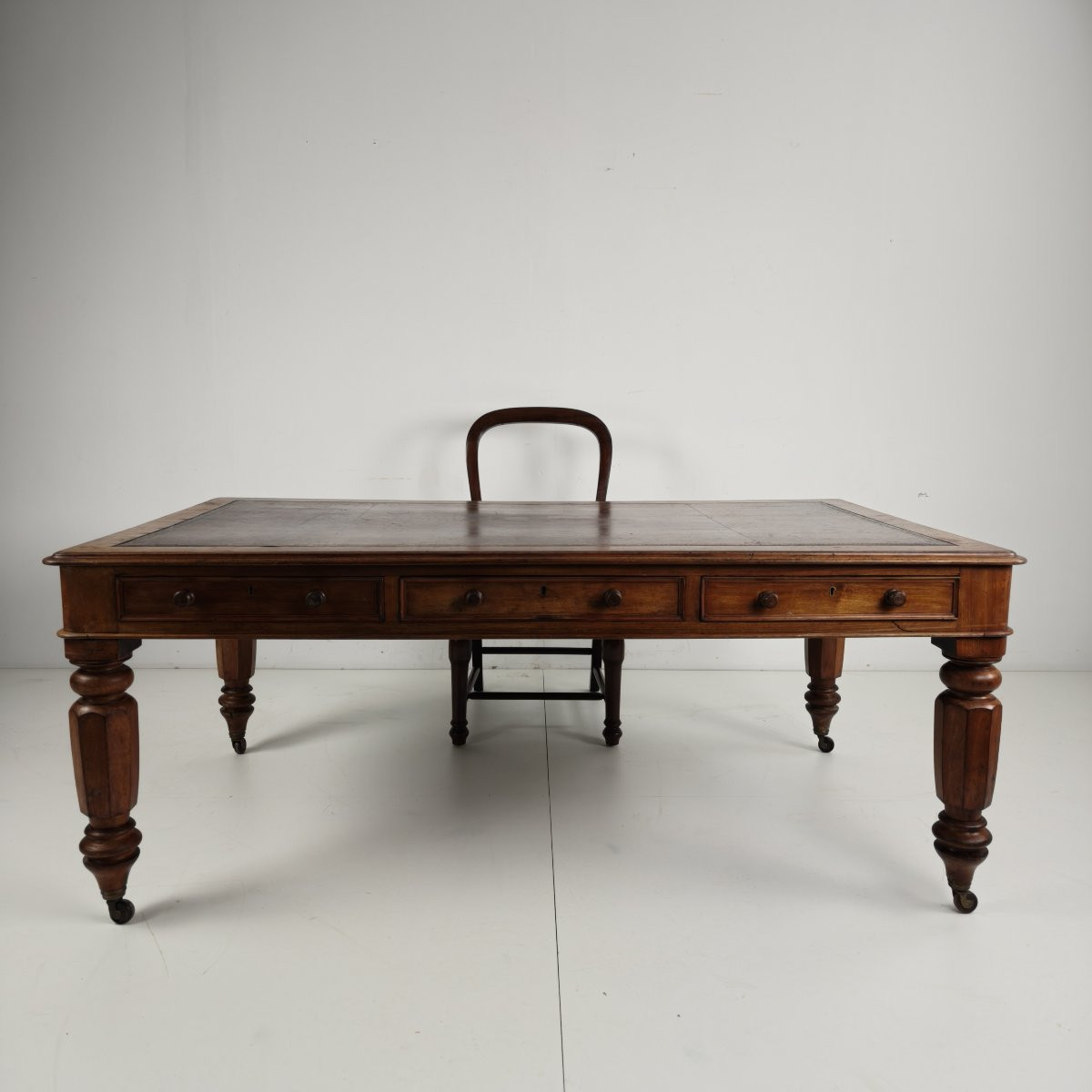 Bureau/table d'écriture double face anglais du XIXe siècle par S. & H.; Jewell, A.-photo-4
