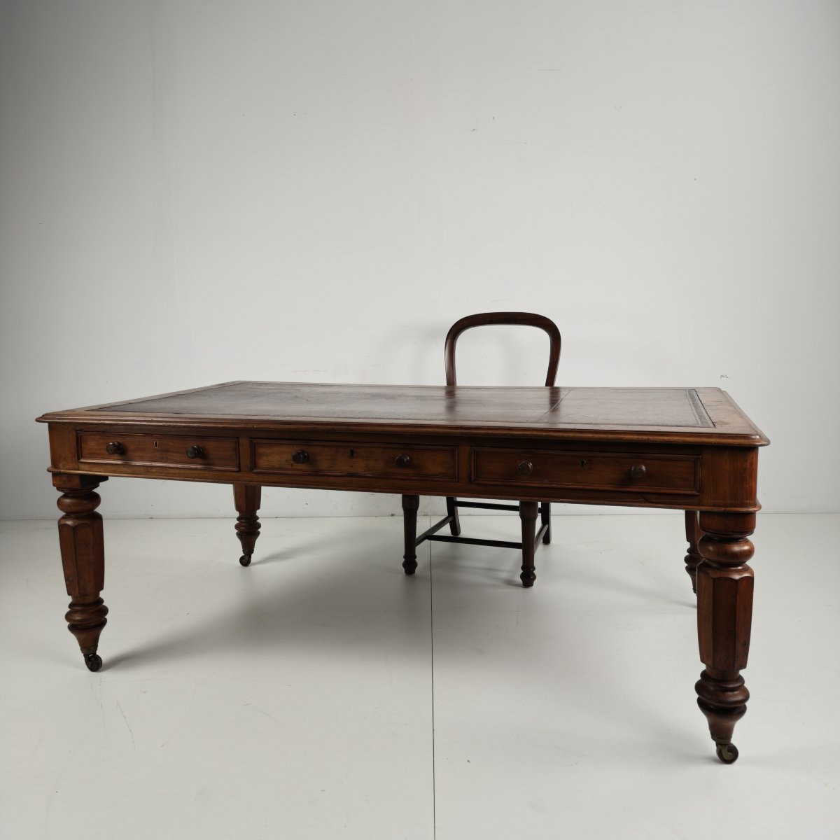 Bureau/table d'écriture double face anglais du XIXe siècle par S. & H.; Jewell, A.-photo-7