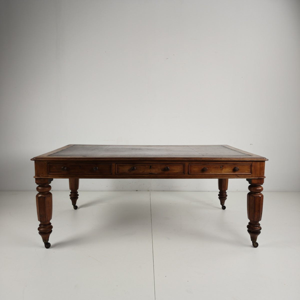 Bureau/table d'écriture double face anglais du XIXe siècle par S. & H.; Jewell, A.