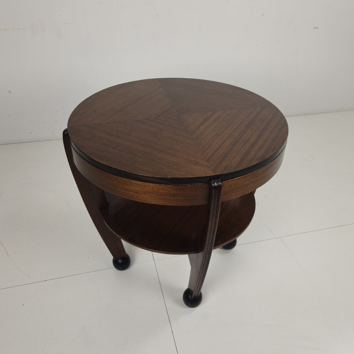 Table basse Art Déco en chêne – École d'Amsterdam, Pays-Bas, années 1930-photo-3