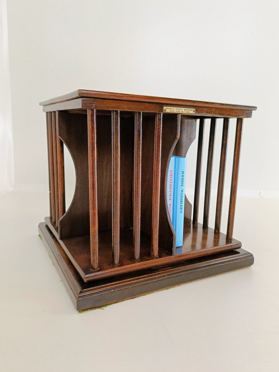 Bibliothèque miniature ancienne / Moulin à livres, vers 1900-photo-6