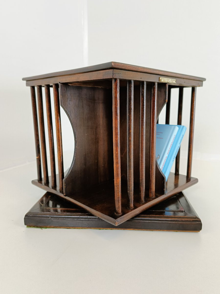 Bibliothèque miniature ancienne / Moulin à livres, vers 1900-photo-7