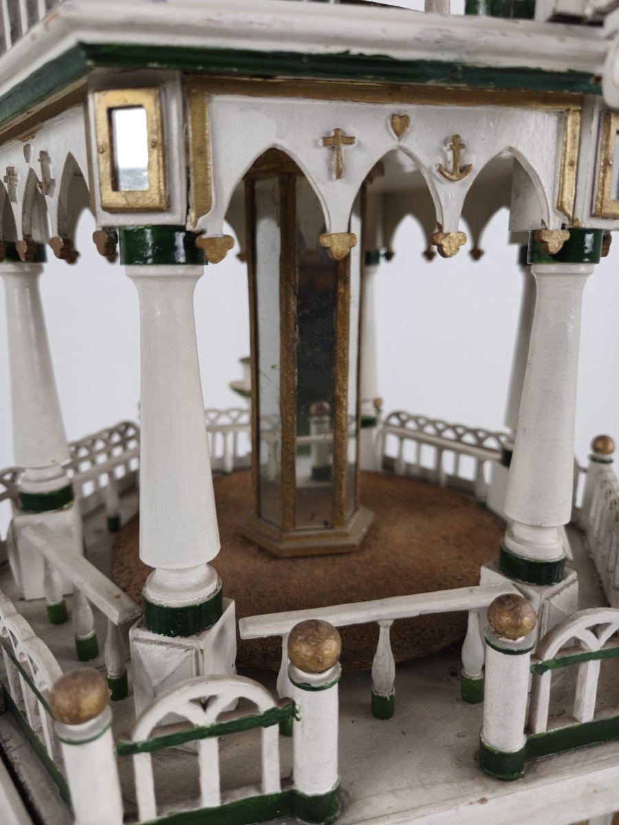 Handcrafted Christmas Pyramid From The 19th Century - Rare And Beautiful Piece Of German Folk Art-photo-2