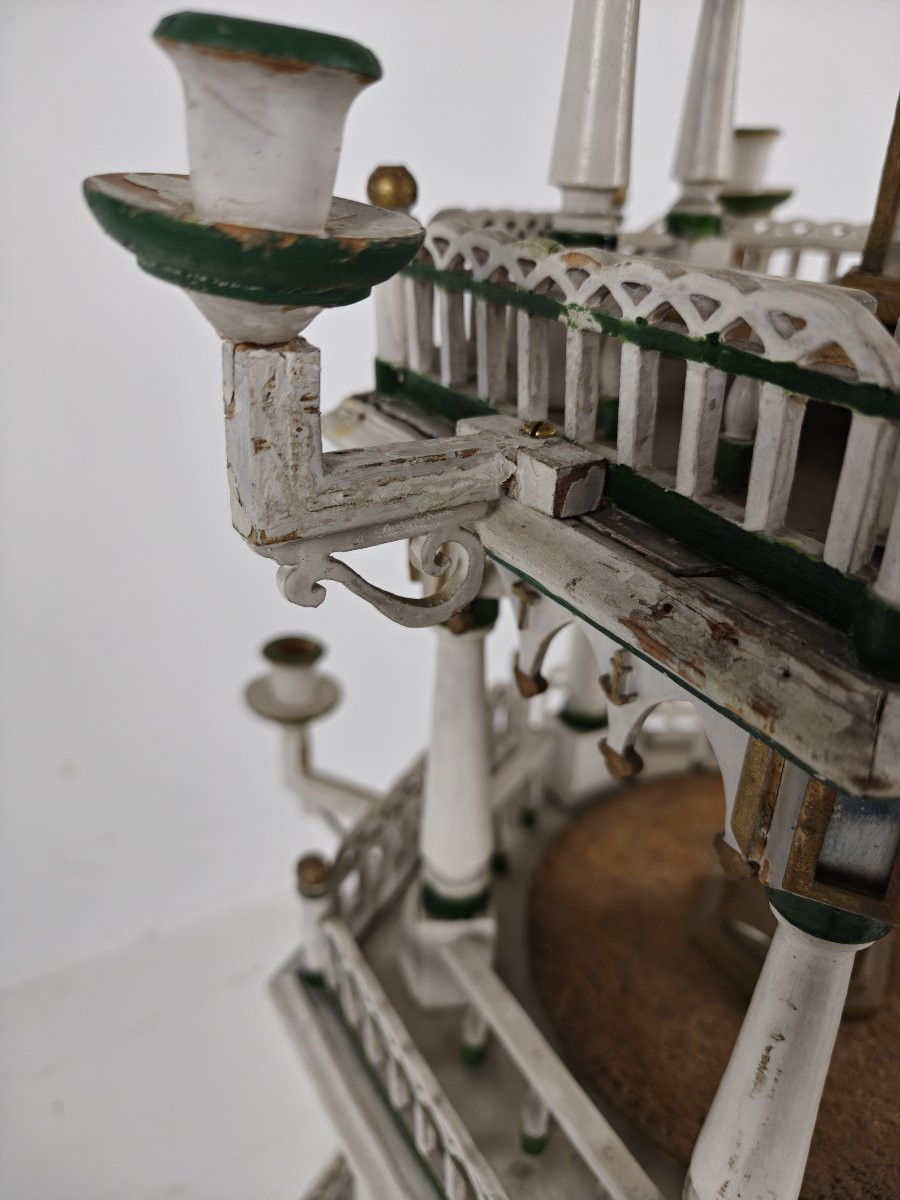 Handcrafted Christmas Pyramid From The 19th Century - Rare And Beautiful Piece Of German Folk Art-photo-6