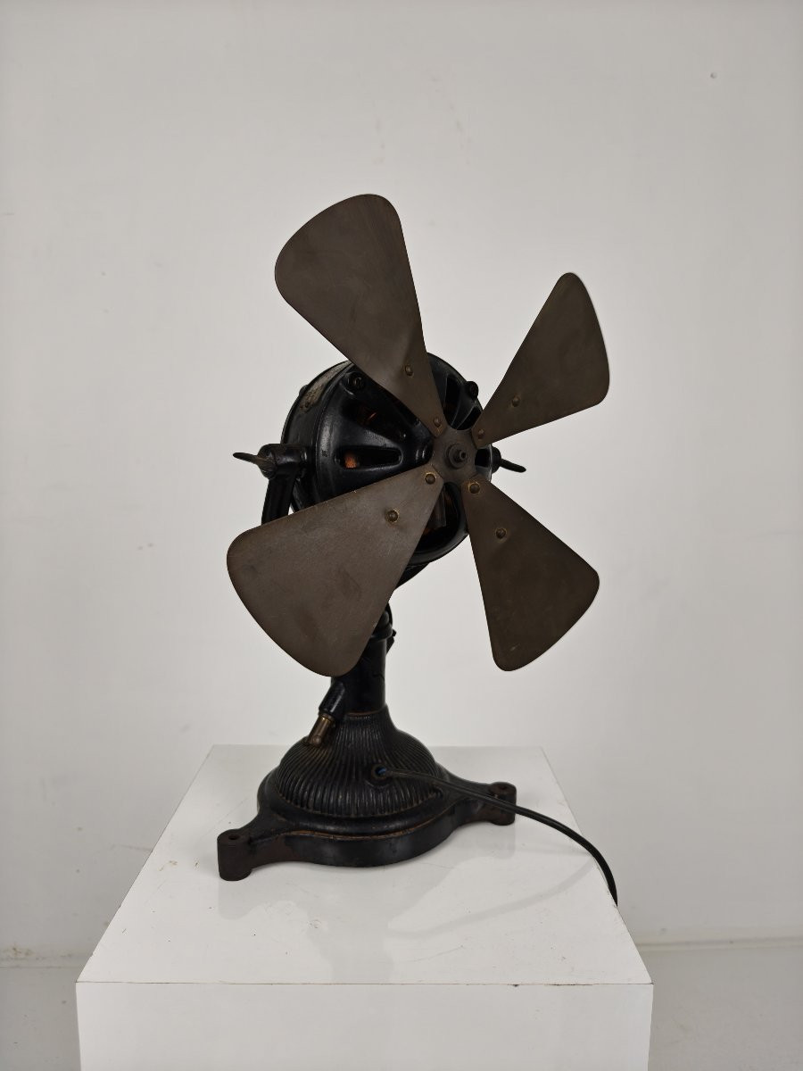 Bergmann Berlin Fan In Antique Cast Iron - Circa 1910 - Fully Functional-photo-2