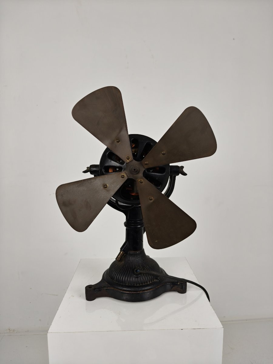 Bergmann Berlin Fan In Antique Cast Iron - Circa 1910 - Fully Functional-photo-2