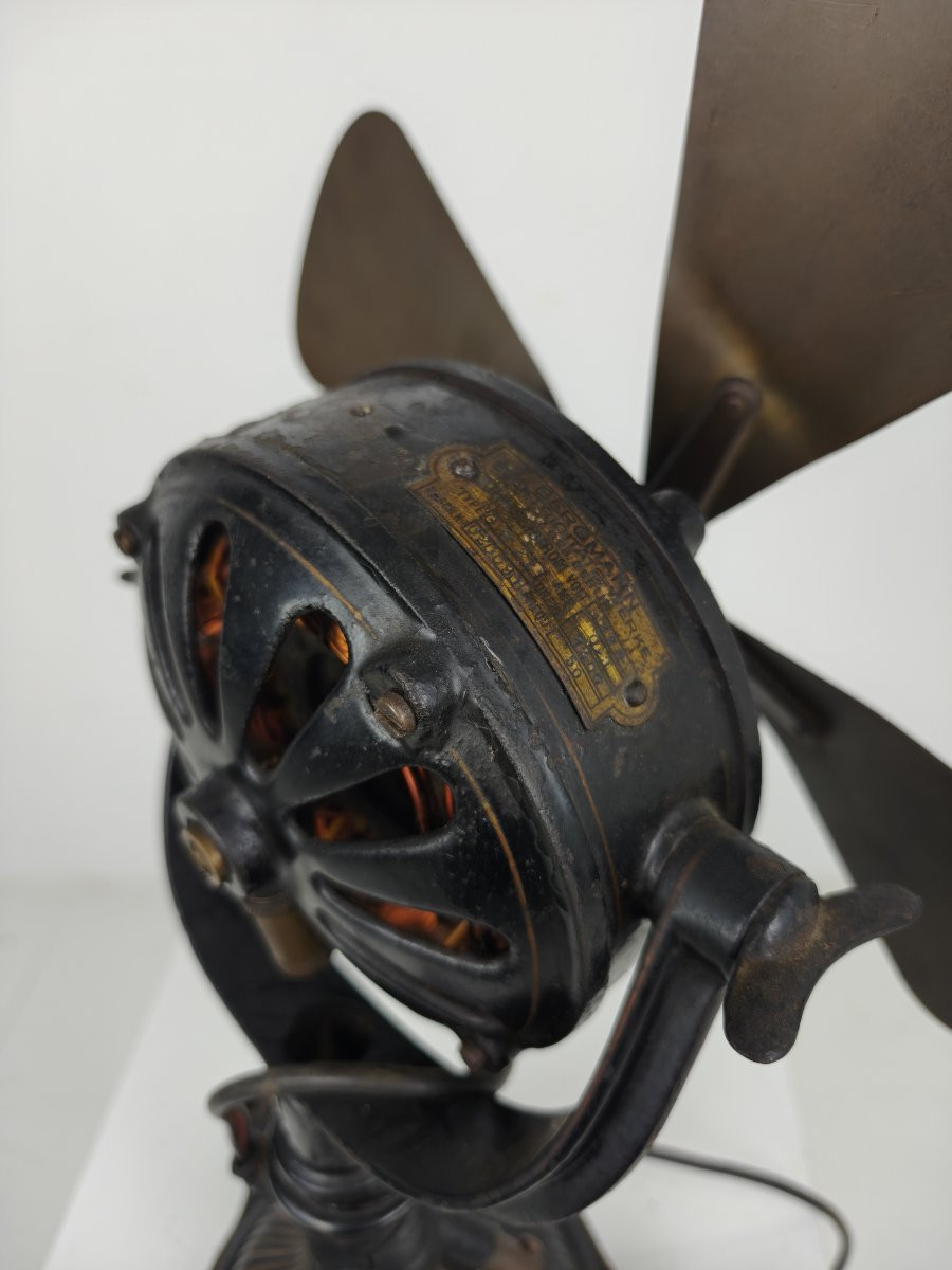 Bergmann Berlin Fan In Antique Cast Iron - Circa 1910 - Fully Functional-photo-4