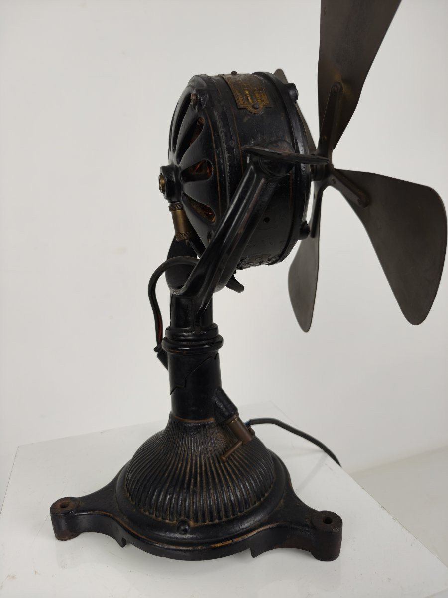 Bergmann Berlin Fan In Antique Cast Iron - Circa 1910 - Fully Functional-photo-5