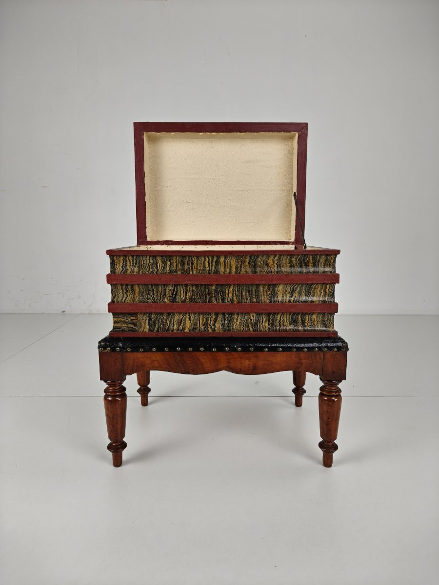Coffret à livres en simili cuir sur support peint – Angleterre, vers 1830-photo-7
