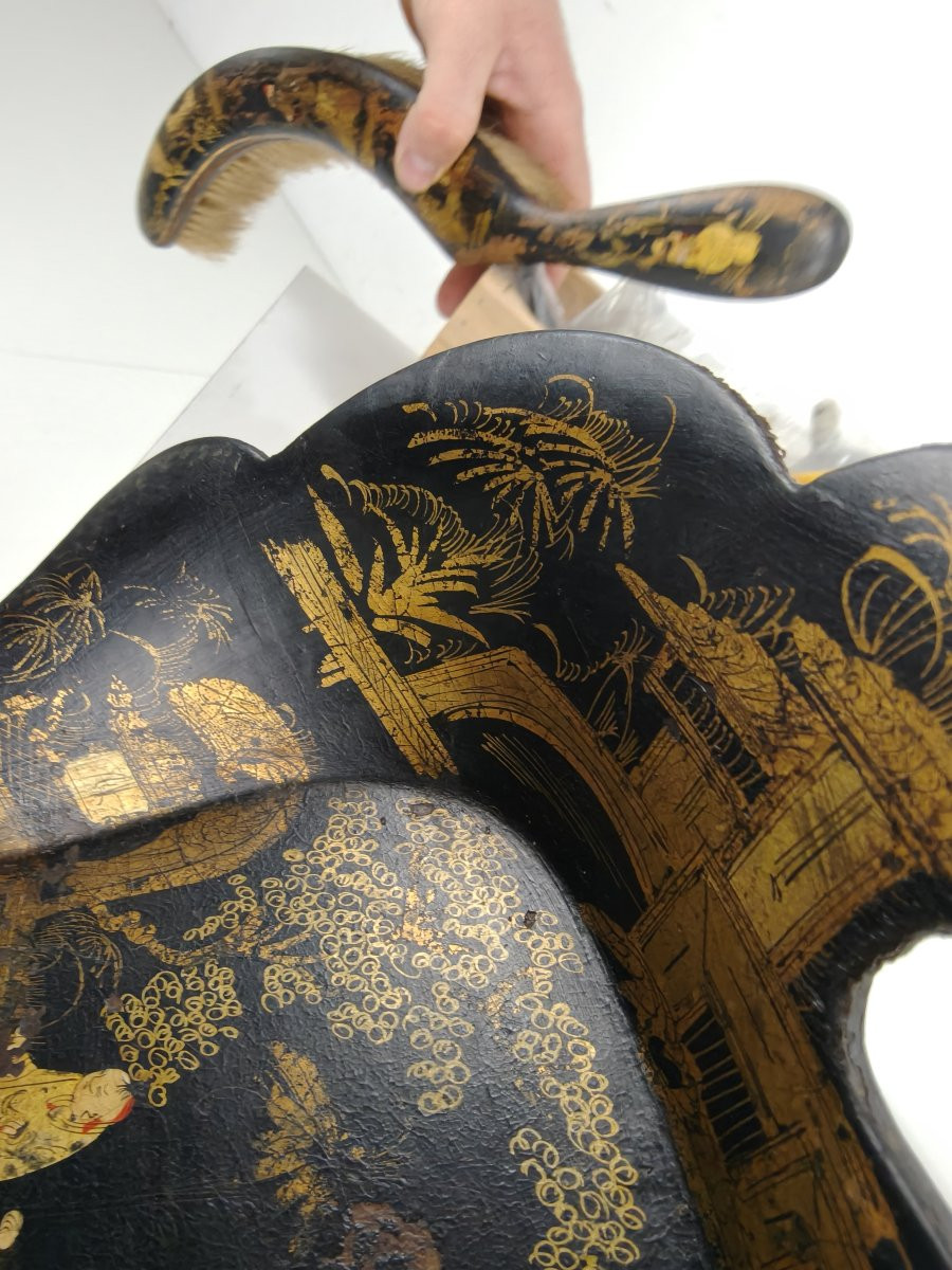 Silent Papier-mâché Butler, 19th Century French Chinoiserie-photo-2