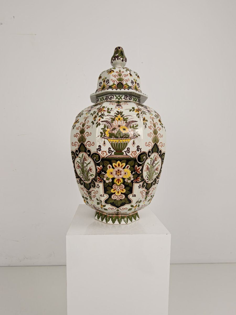 Pot à couvercle Makkum Tichelaar, porcelaine peinte à la main – Néerlandais-photo-2
