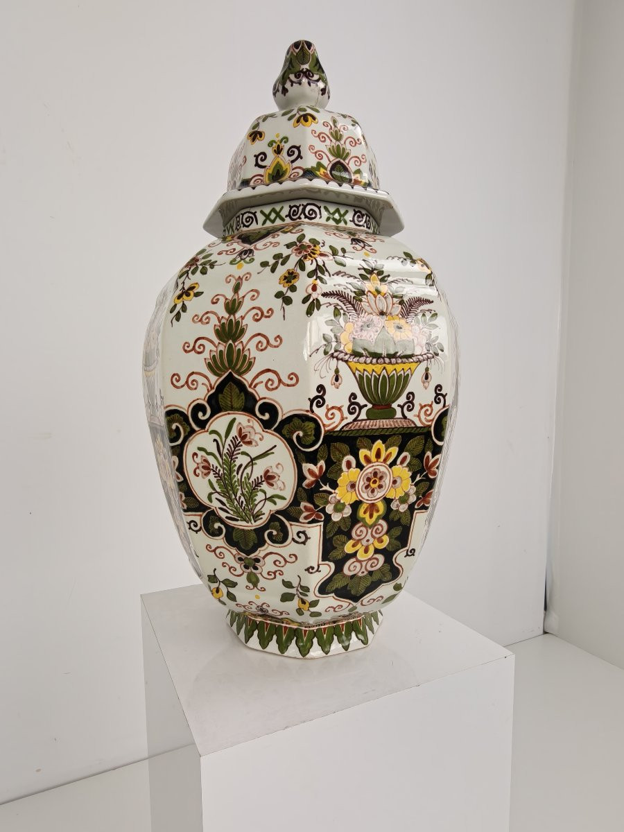 Pot à couvercle Makkum Tichelaar, porcelaine peinte à la main – Néerlandais-photo-1