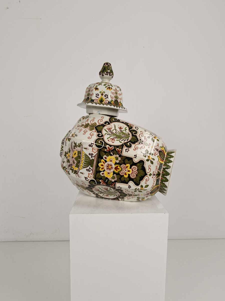 Pot à couvercle Makkum Tichelaar, porcelaine peinte à la main – Néerlandais-photo-3
