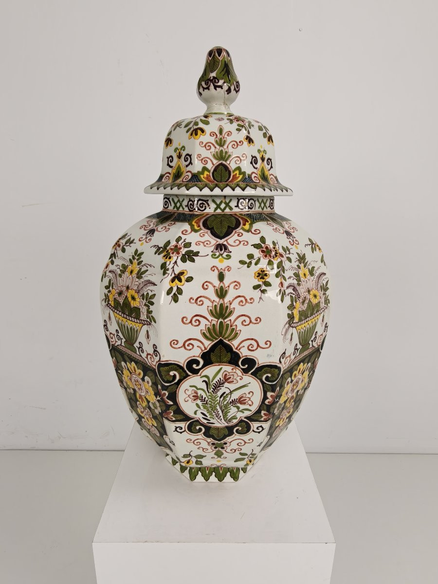 Pot à couvercle Makkum Tichelaar, porcelaine peinte à la main – Néerlandais-photo-6