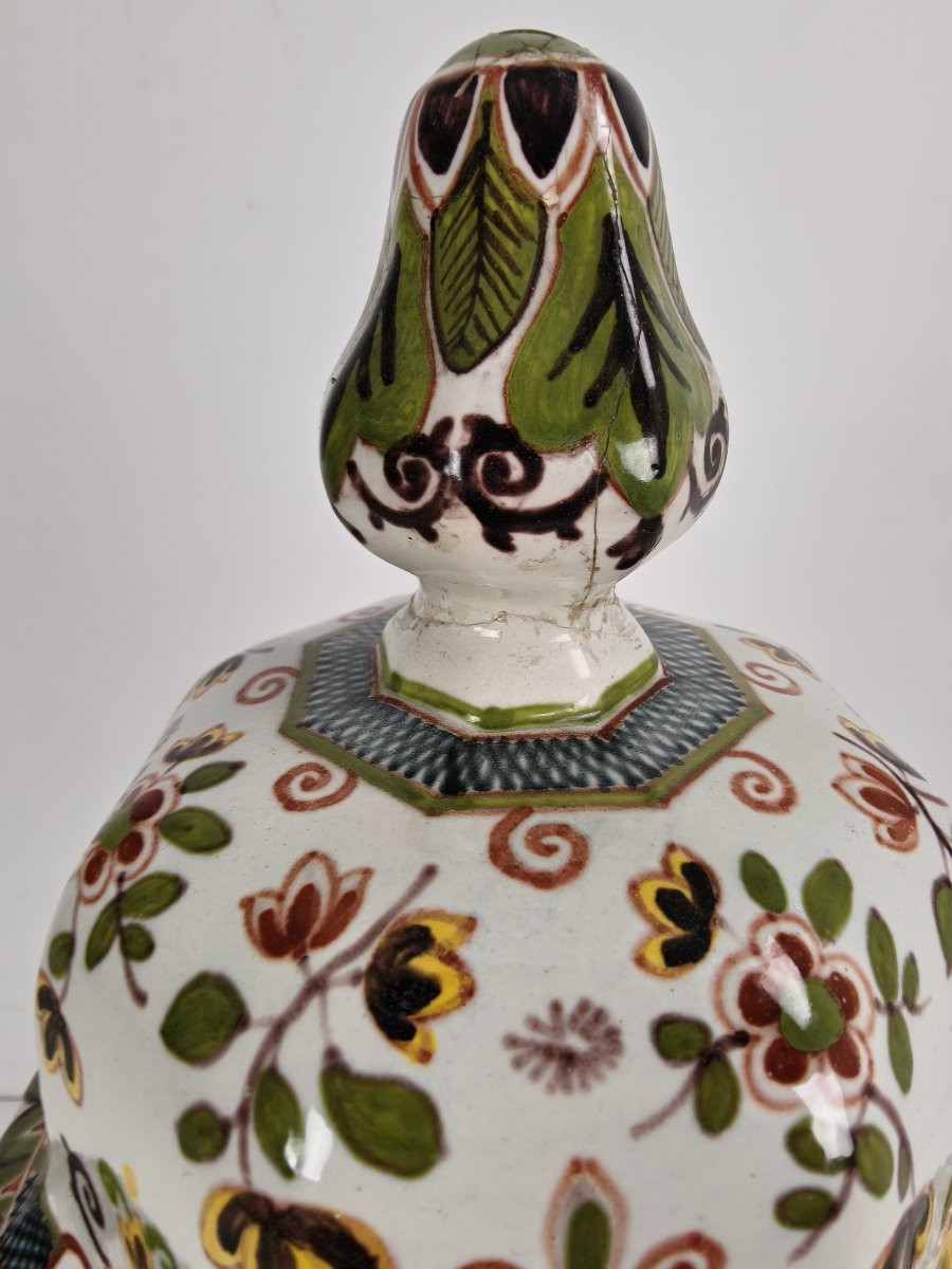Pot à couvercle Makkum Tichelaar, porcelaine peinte à la main – Néerlandais-photo-8