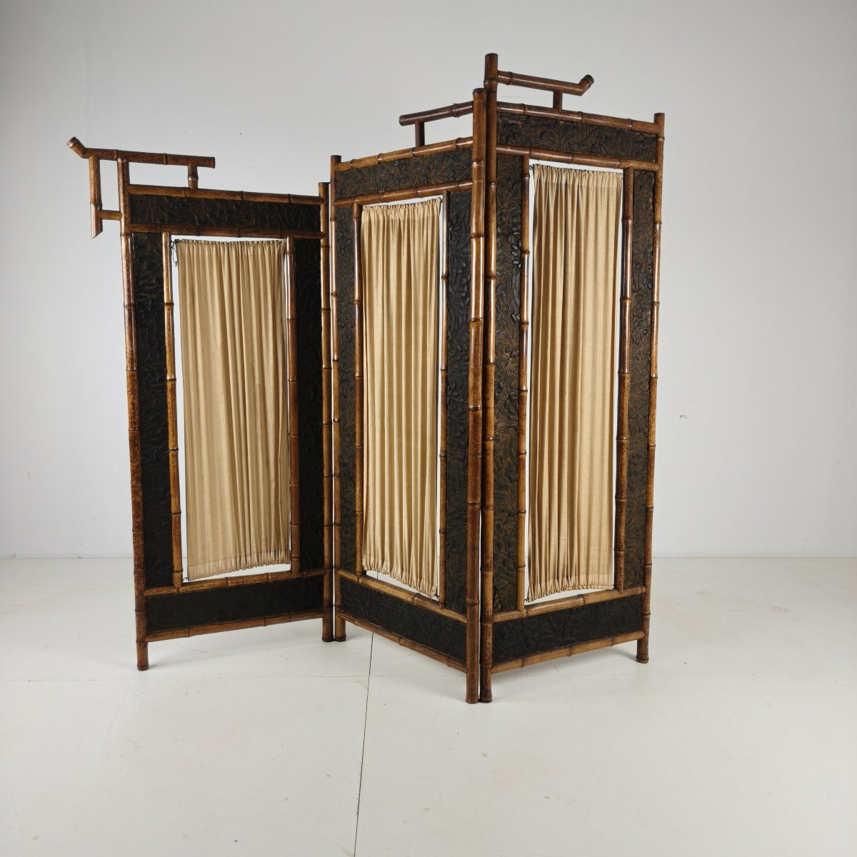Bamboo Folding Screen, Early 20th Century-photo-2