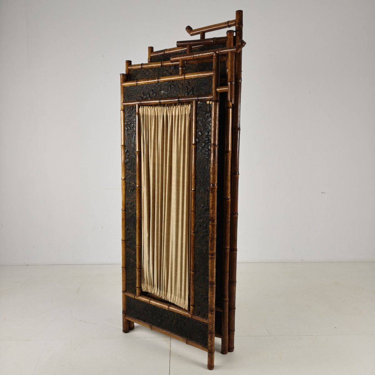 Bamboo Folding Screen, Early 20th Century-photo-6