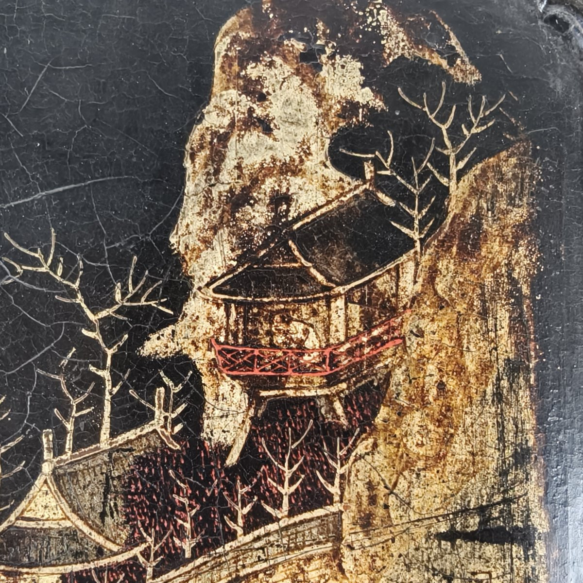 Pair Of 19th Century Chinoiserie Panels In Gilded Frames.-photo-4