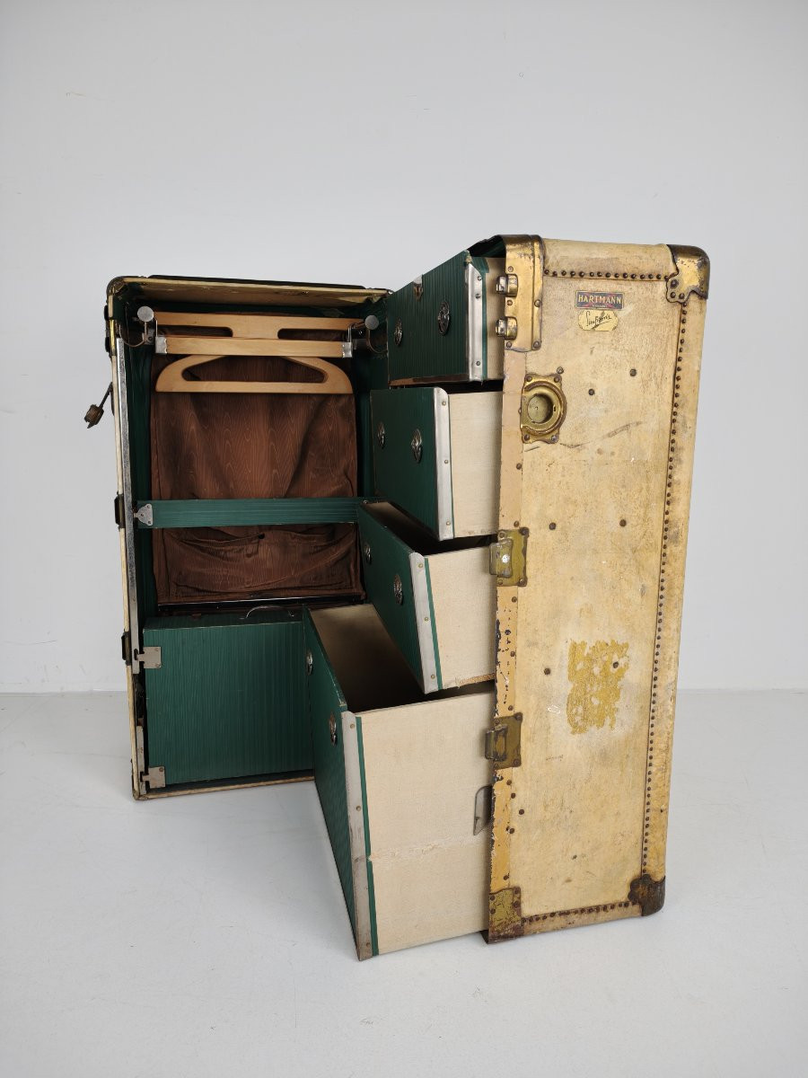 1930s Closet Chest, Signed Hartmann - Goat Leather Chest-photo-8
