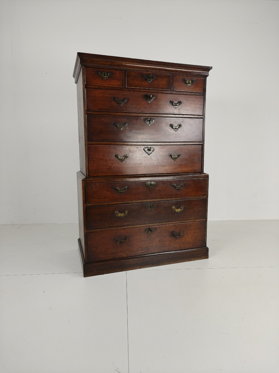 George III Country Chest Of Drawers / Chest On Chest