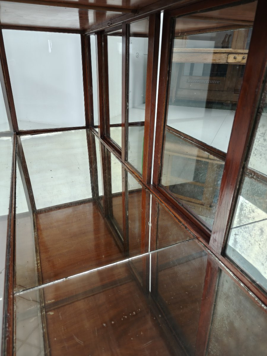 Antique English Display Counter With Mirror - Circa 1920-photo-3