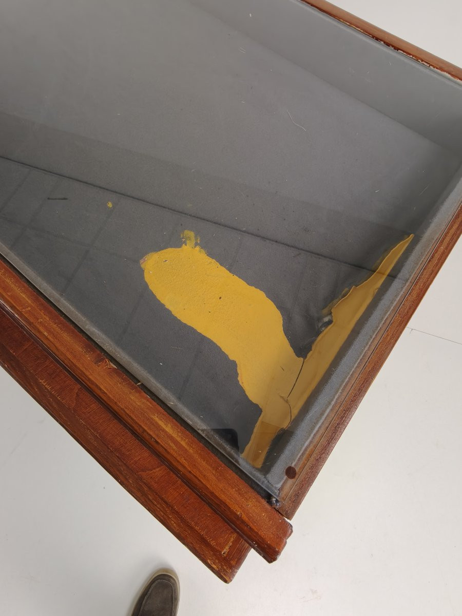 Vitrine de musée en chêne des années 1940-1950 – Modèle incurvé horizontal-photo-5