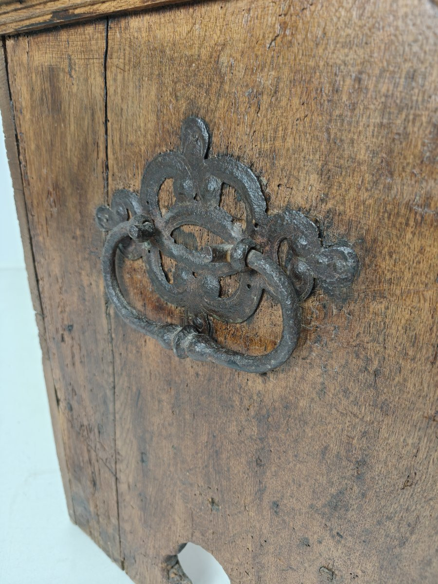 Coffre en chêne du XVIIIe siècle – Daté de 1756-photo-3